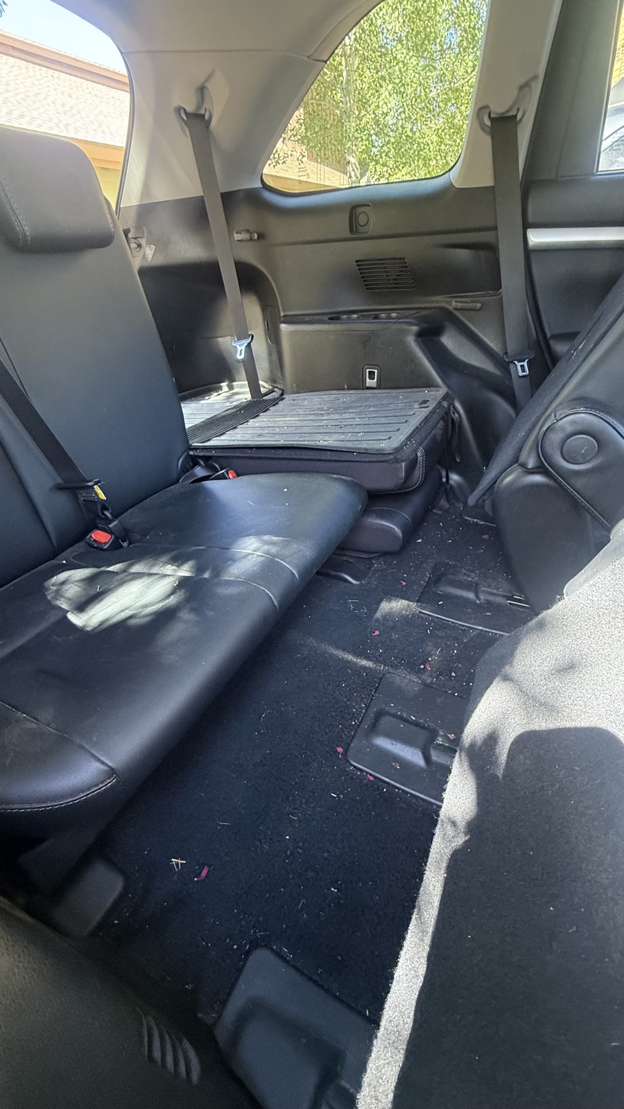 Car interior before detailing